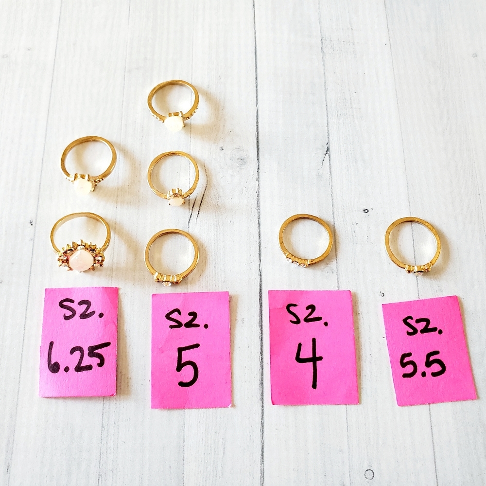 3/$20🌷Dainty 7 pc. Opal Midi Ring Set NWOT - Picture 5 of 5